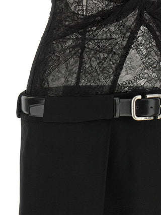 Black Polyamide Short Dress