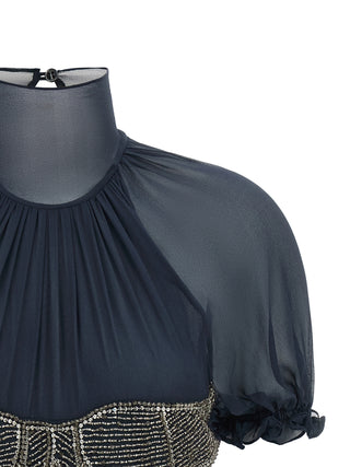 Blue Silk Tank Tops