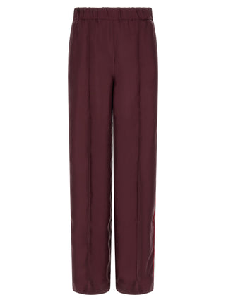 Bordeaux Silk Casual Pants