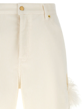 White Cotton Casual Pants