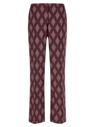 Multicolor Silk Casual Pants
