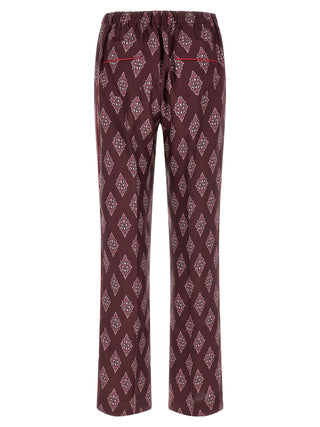 Multicolor Silk Casual Pants