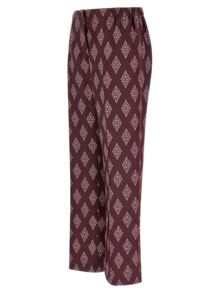 Multicolor Silk Casual Pants