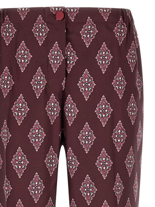 Multicolor Silk Casual Pants