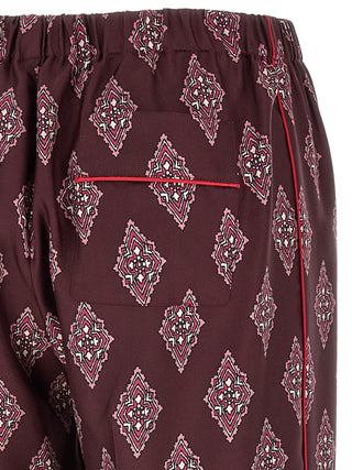 Multicolor Silk Casual Pants