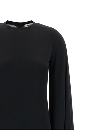 Black Polyester Long Dress