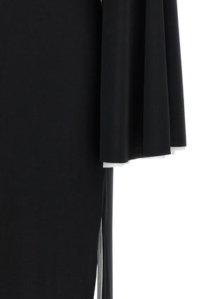 Black Polyester Long Dress
