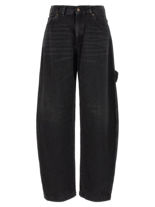 Black Cotton Relaxed Fit Jeans