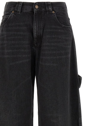 Black Cotton Relaxed Fit Jeans