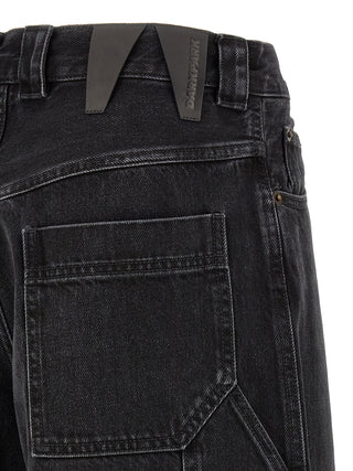 Black Cotton Relaxed Fit Jeans