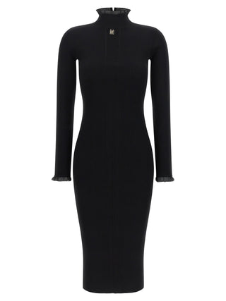 Black Viscose Midi Dress