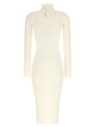 White Viscose Midi Dress