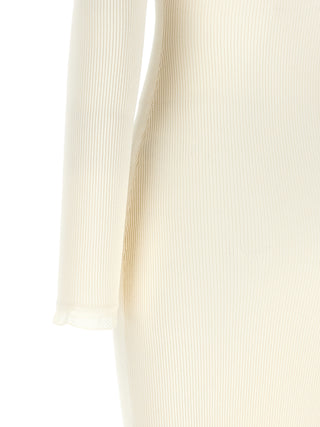 White Viscose Midi Dress
