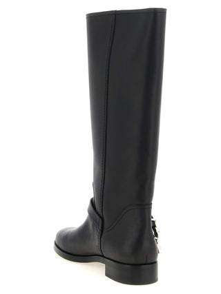 Black Cowhide Over The Knee