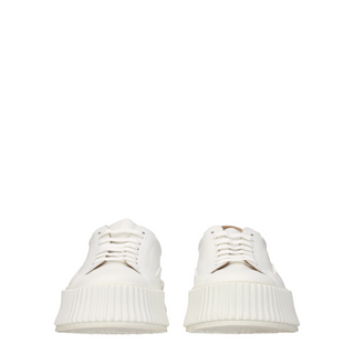 White Leather Platform Sneakers