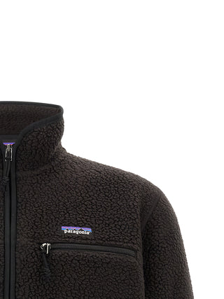 Black Polyester Full-Length Jacket