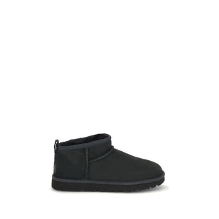 Black Suede Leather Ankle Boots