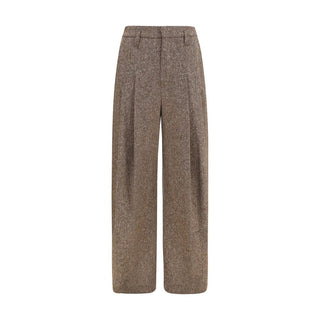 Brown Wool Oves Aries Casual Pants