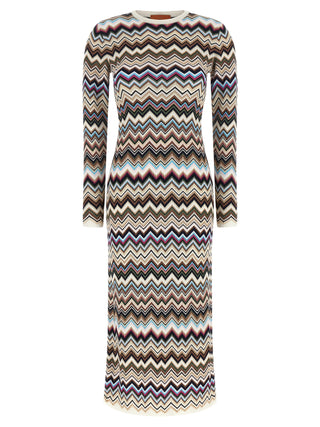 Multicolor Viscose Midi Dress