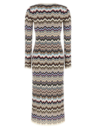 Multicolor Viscose Midi Dress
