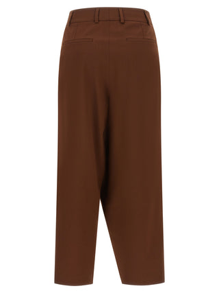 Brown Wool Cropped Pants