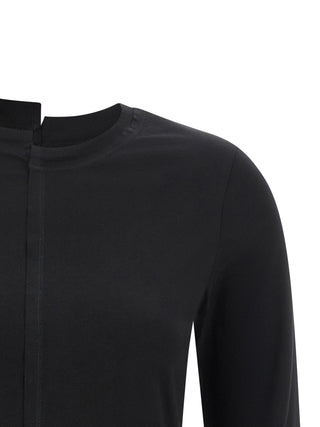 Black Cotton Long Sleeve T-Shirt