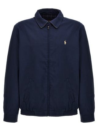 Blue Polyester Full-Length Jacket