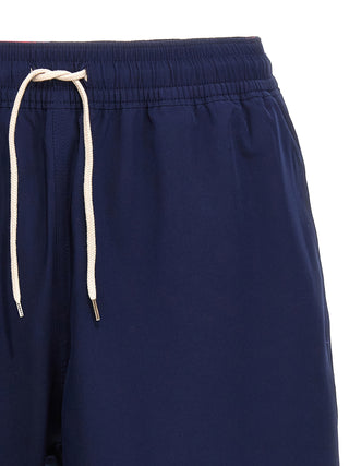 Blue Polyester Bermuda Shorts