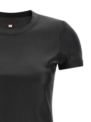 Black Lamb Leather T-Shirt