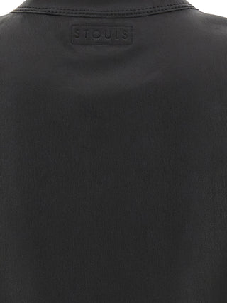 Black Lamb Leather T-Shirt