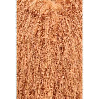 Orange Polyester Sleeveless Jacket