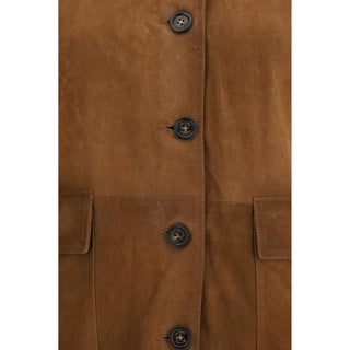Brown Calf Leather Bos Taurus Full-Length Jacket