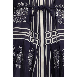 Blue Ramie Casual Dress