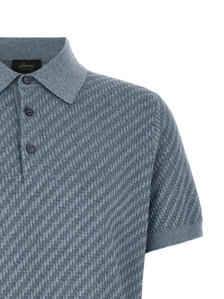 Blue Cotton Polo Shirt