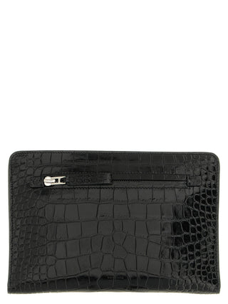 Black Calfskin Clutch Bag