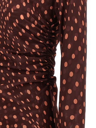 Bordeaux Polyamide Long Dress