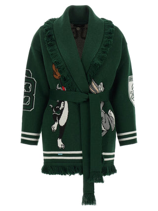 Bicolor Virgin Wool Cardigan