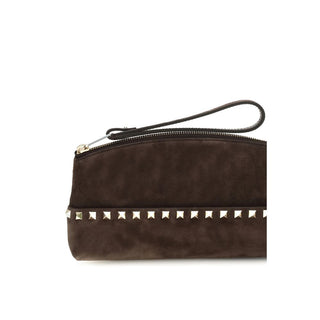 Brown Suede Leather Clutch Bag