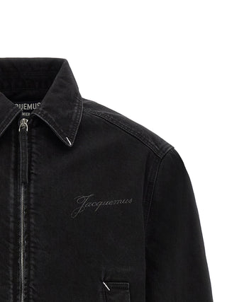 Black Cotton Denim Jacket