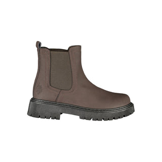 Brown Polyethylene Ankle Boots