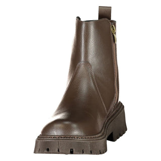 Brown Polyethylene Ankle Boots