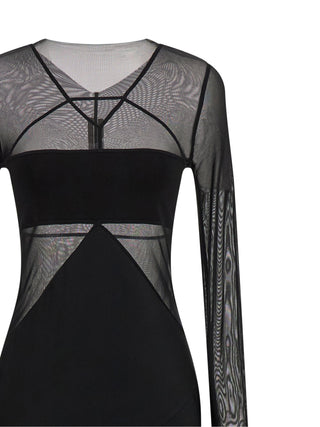 Black Nylon Long Dress