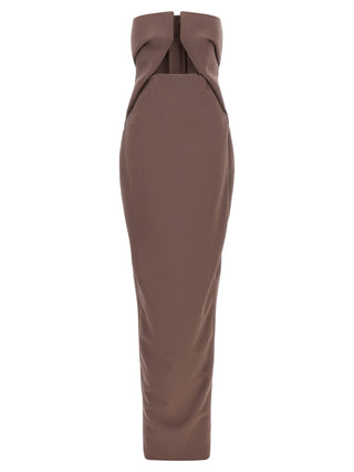 Brown Wool Long Dress