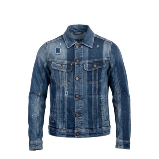 Chaqueta para hombre de algodón azul