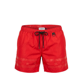 Rote Polyester-Badeshorts für Herren