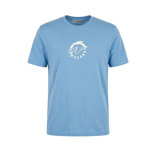 Light Blue Cotton Men T-Shirt