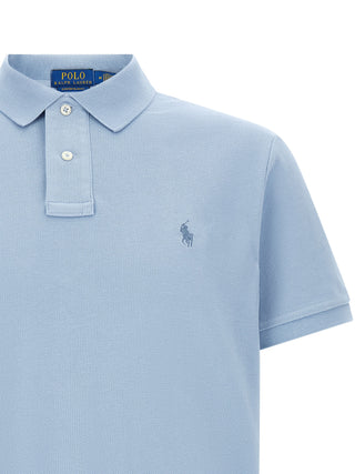 Blue Cotton Polo Shirt