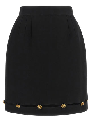Black Virgin Wool Long Skirt