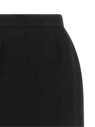 Black Virgin Wool Long Skirt