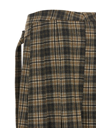 Brown Virgin Wool Mini Skirt